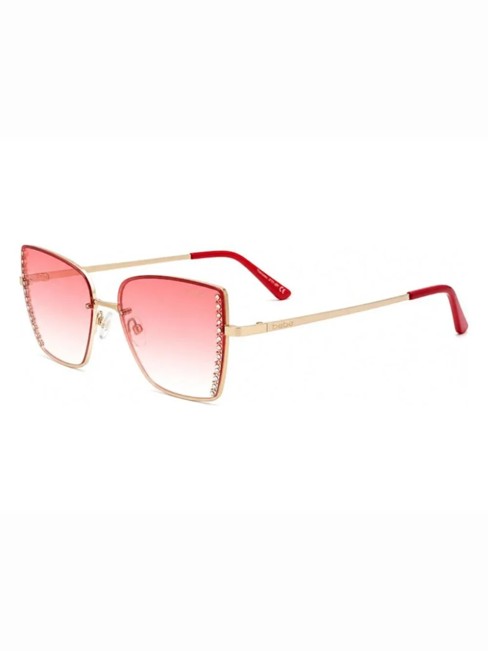 BEBE BBOP-1032CE-717 Women's Light Gold Frame/Pink Gradient Lenses Sunglasses